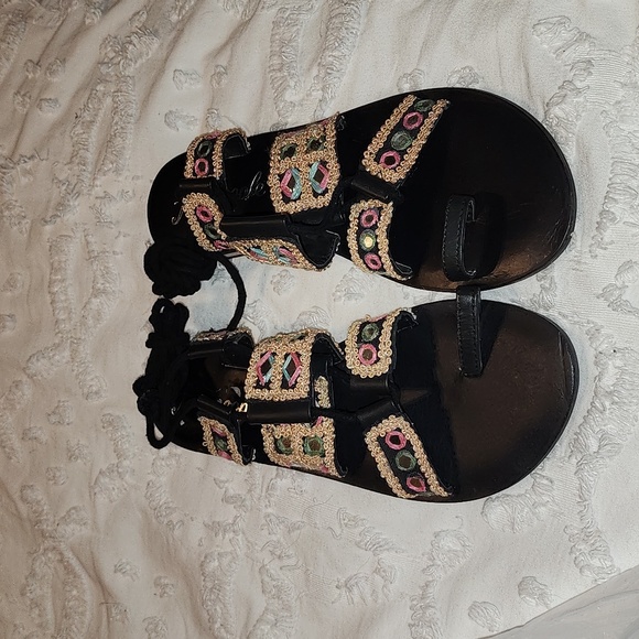 Free people mantra mirror sandals brand new sandals size 38 1/2 made in … - Picture 3 of 6